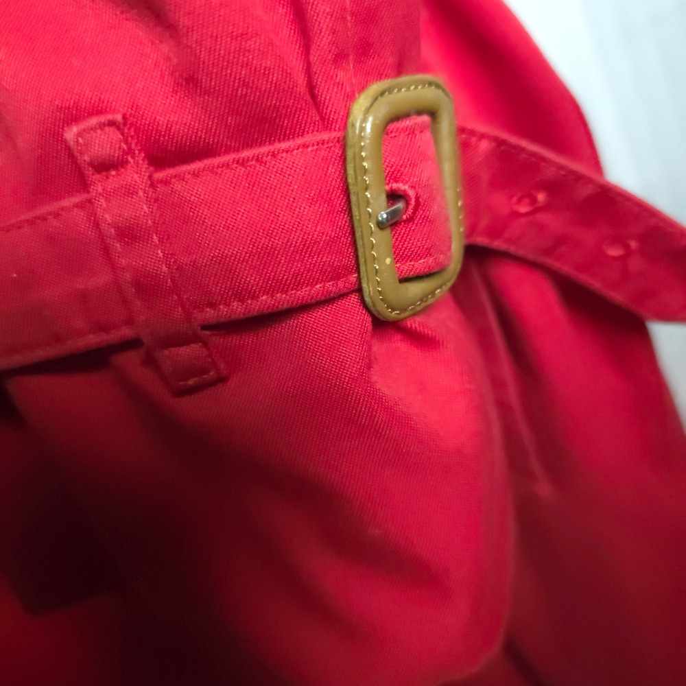 Burberry Long Heritage Trench Coat Red Wool Lined Women's 4‎ Petite - Picture 3 of 8